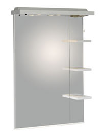New England White 700mm Mirror With Canopy And Shelves